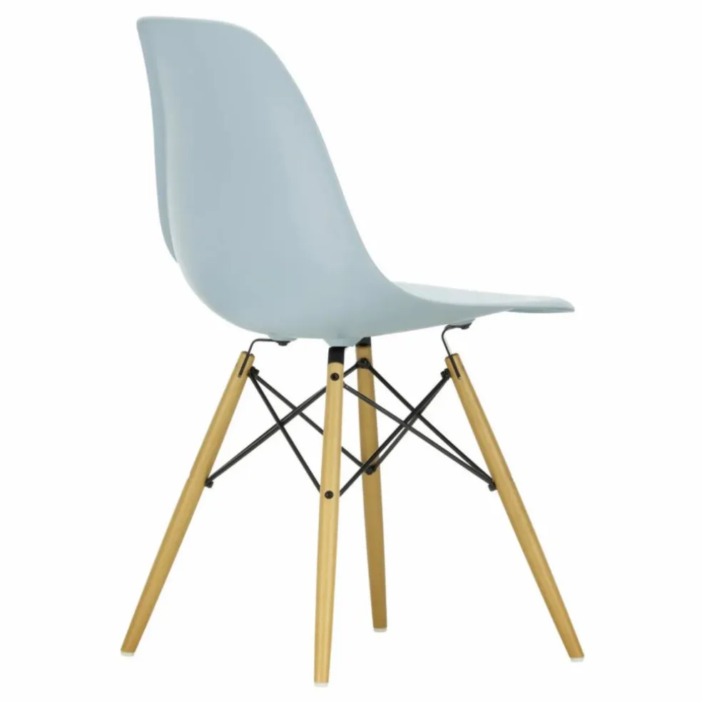 Chaise DSW plastic - piètement érable - Charles & Ray Eames | Gris bleuté