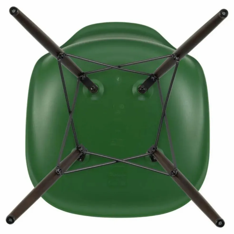 Chaise DSW plastic - piètement érable - Charles & Ray Eames | Vert émeraude