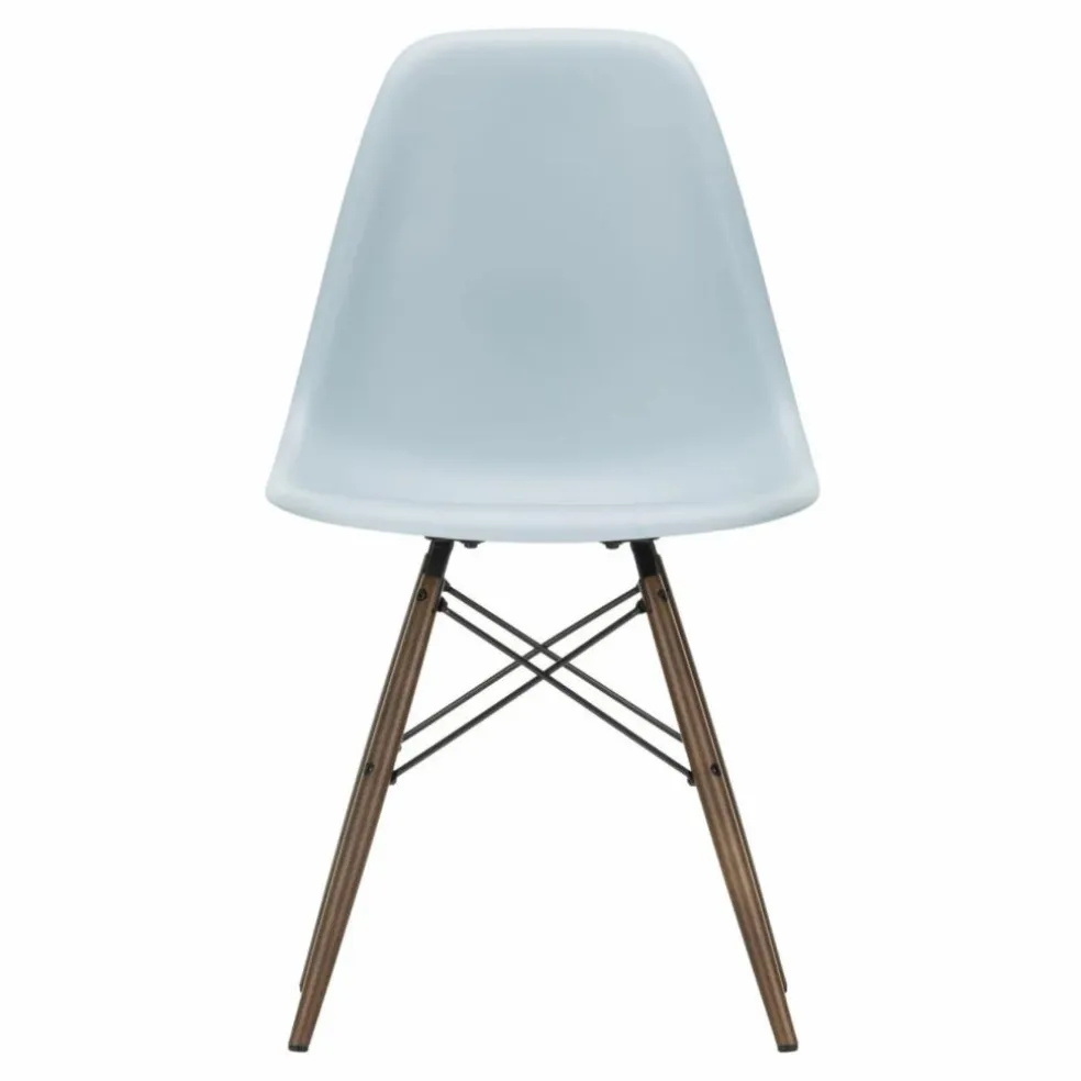 Chaise DSW plastic - piètement érable - Charles & Ray Eames | Gris bleuté