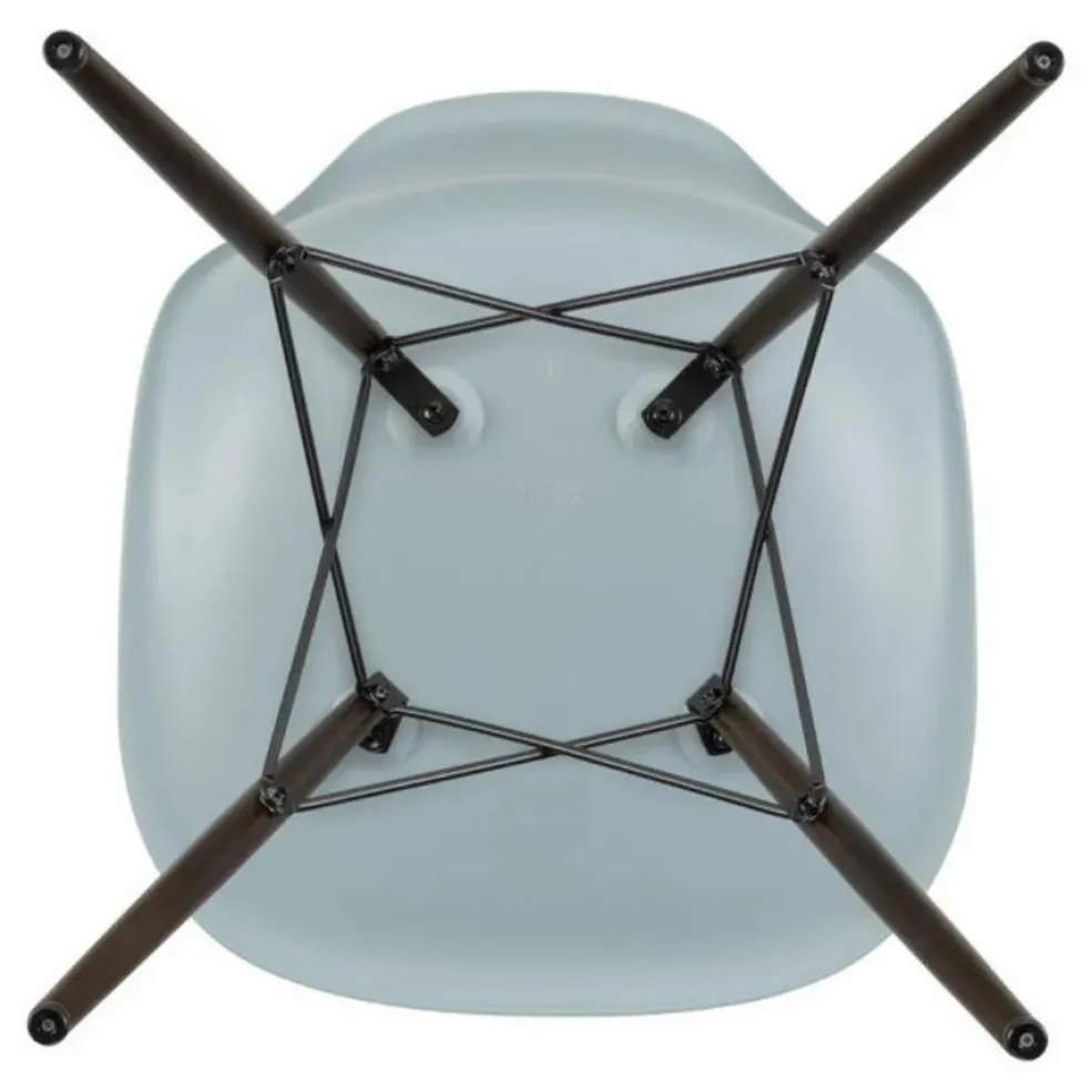 Chaise DSW plastic - piètement érable - Charles & Ray Eames | Gris bleuté