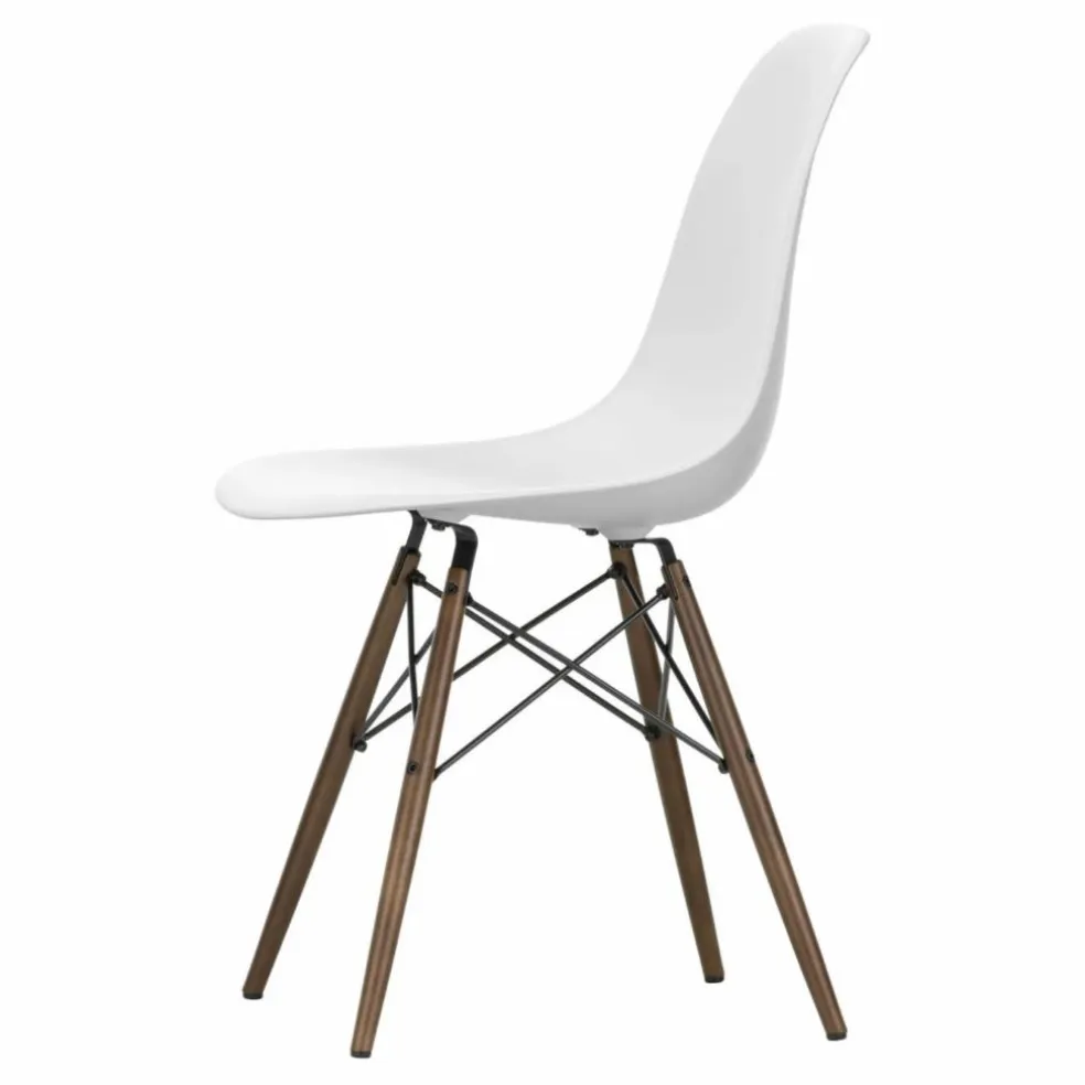 Chaise DSW plastic - piètement érable - Charles & Ray Eames | Blanc