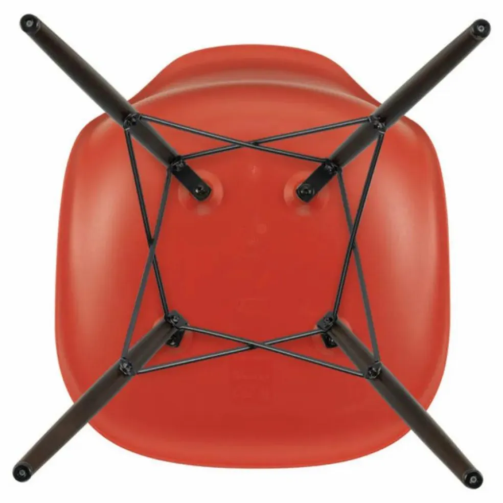 Chaise DSW plastic - piètement érable - Charles & Ray Eames | Rouge coquelicot