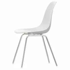 Chaise DSX Plastic - piètement Chromé - Charles & Ray Eames | Blanc