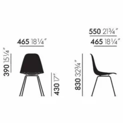 Chaise DSX Plastic - piètement Chromé - Charles & Ray Eames | Blanc
