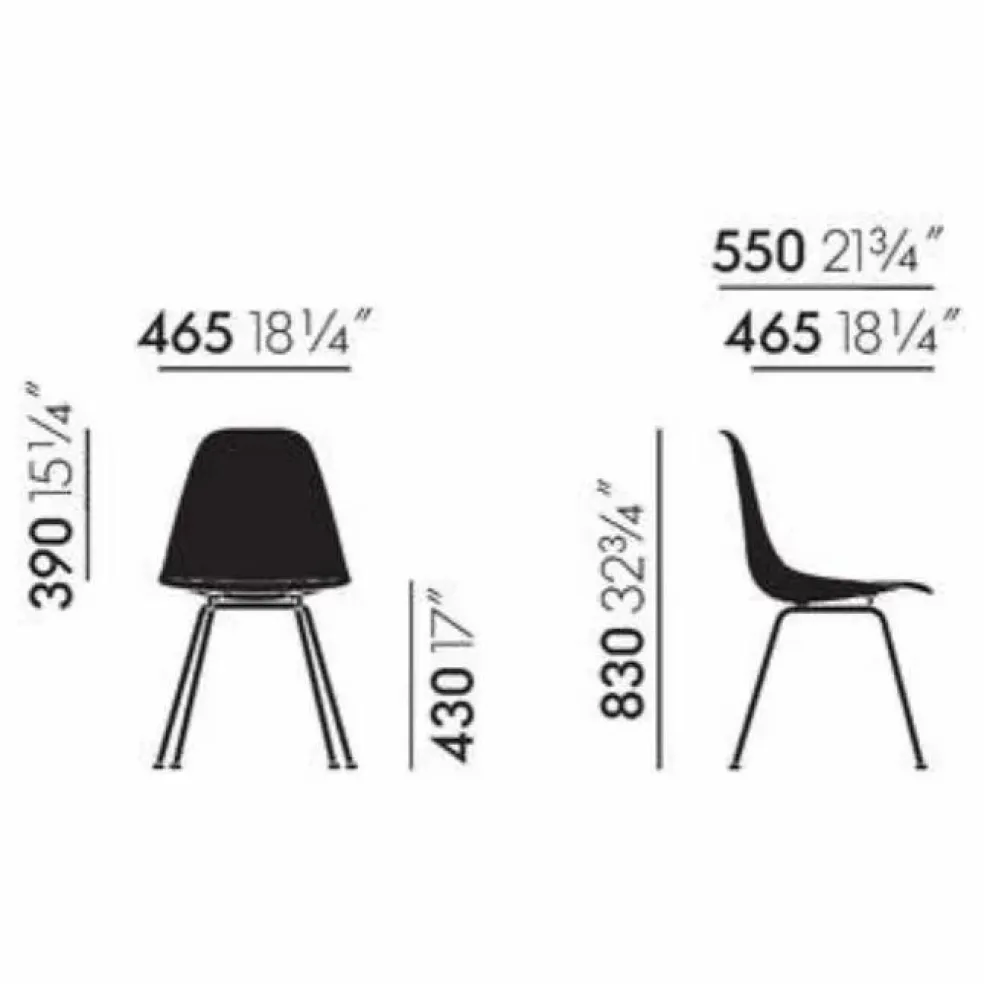 Chaise DSX Plastic - piètement Chromé - Charles & Ray Eames | Blanc
