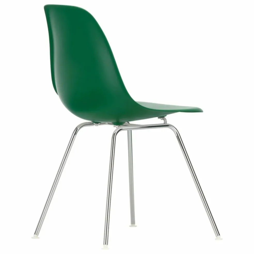 Chaise DSX Plastic - piètement Chromé - Charles & Ray Eames | Vert émeraude