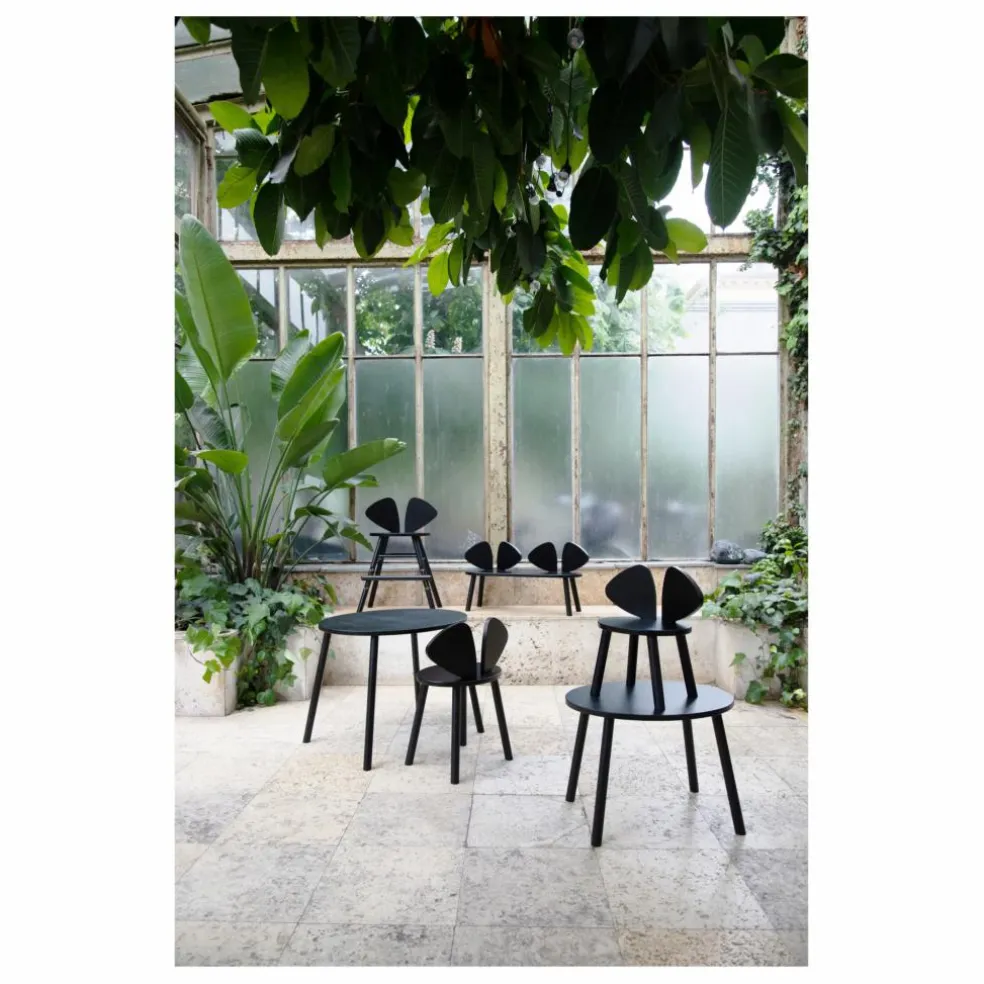 Chaise en chêne Souris | Noir