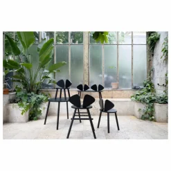 Chaise en chêne Souris | Noir