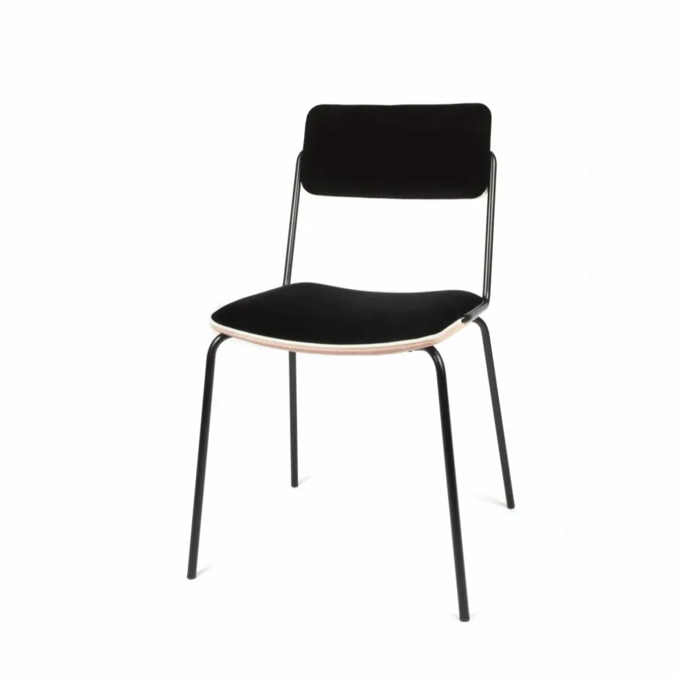 Chaise en velours Double-Jeu | Rose poudré