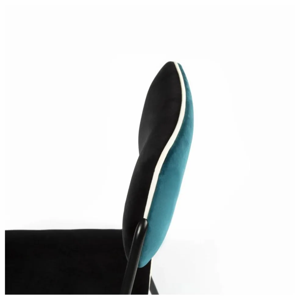 Chaise en velours Double-Jeu | Bleu Sarah