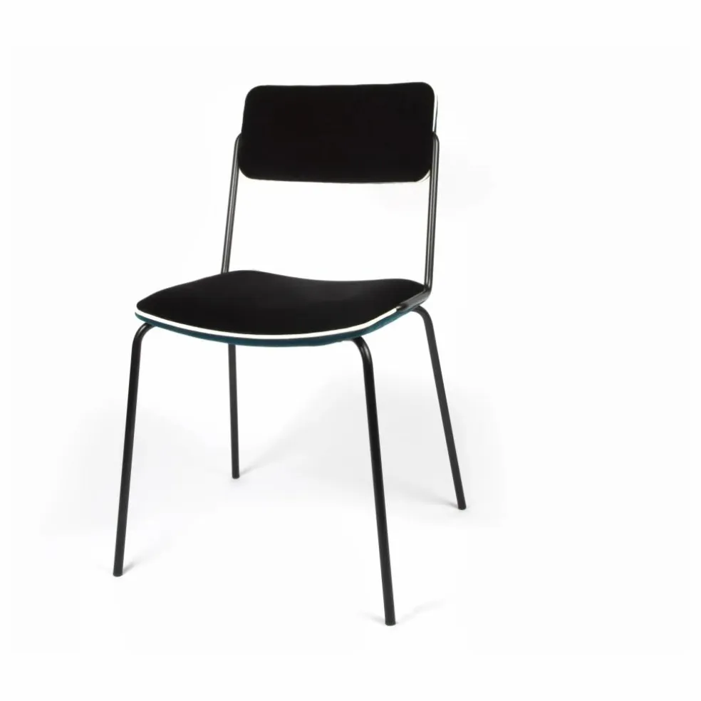 Chaise en velours Double-Jeu | Bleu Sarah