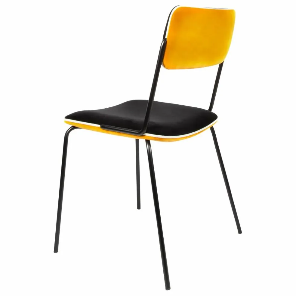 Chaise en velours Double-Jeu | Ocre