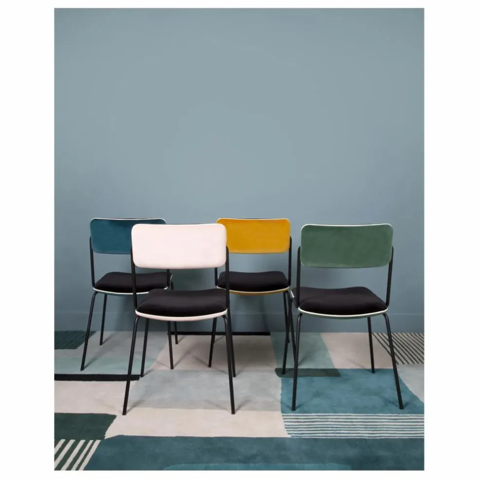 Chaise en velours Double-Jeu | Ocre