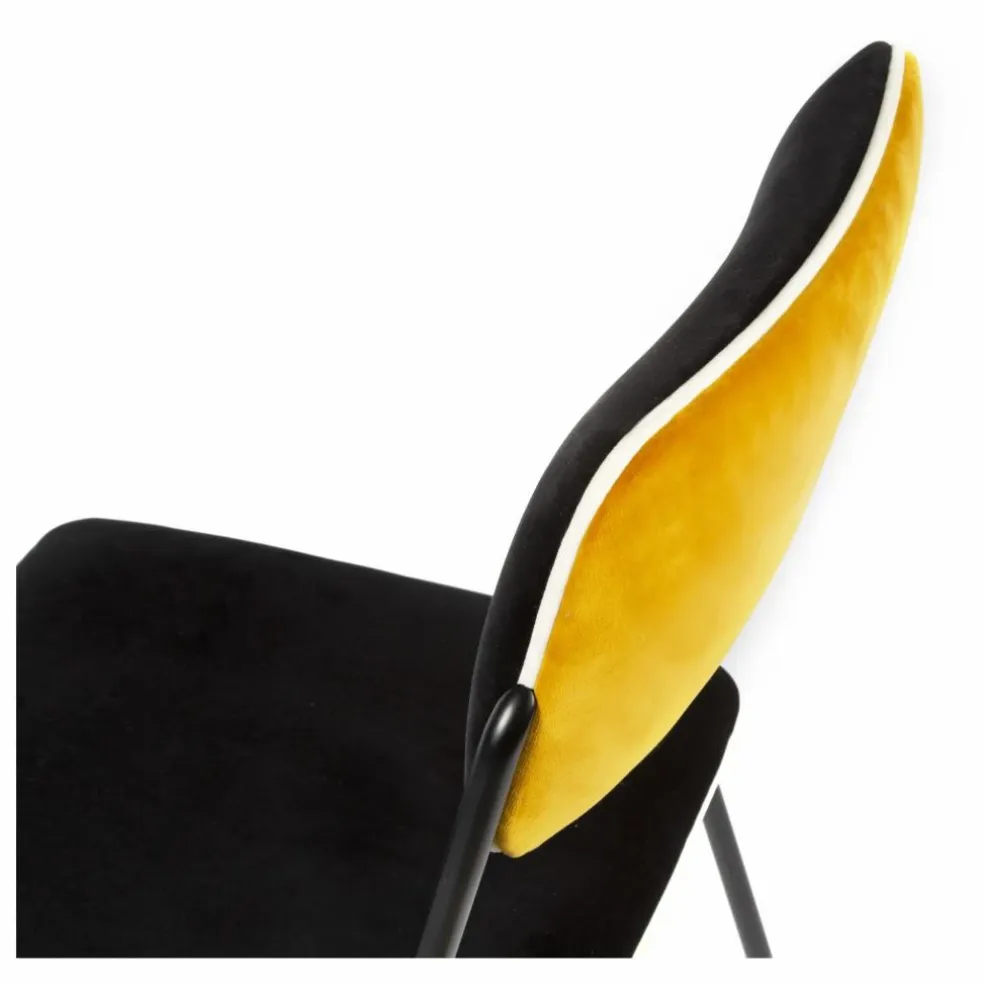 Chaise en velours Double-Jeu | Ocre