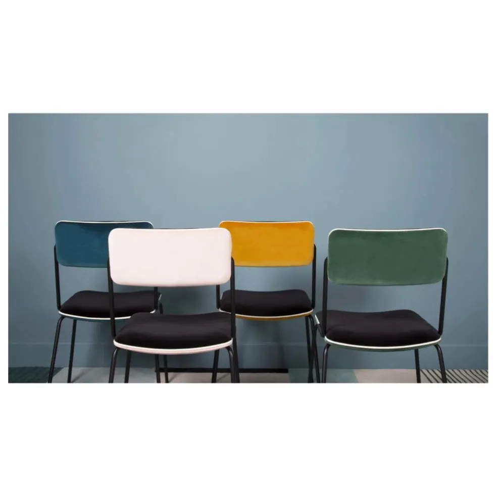 Chaise en velours Double-Jeu | Ocre