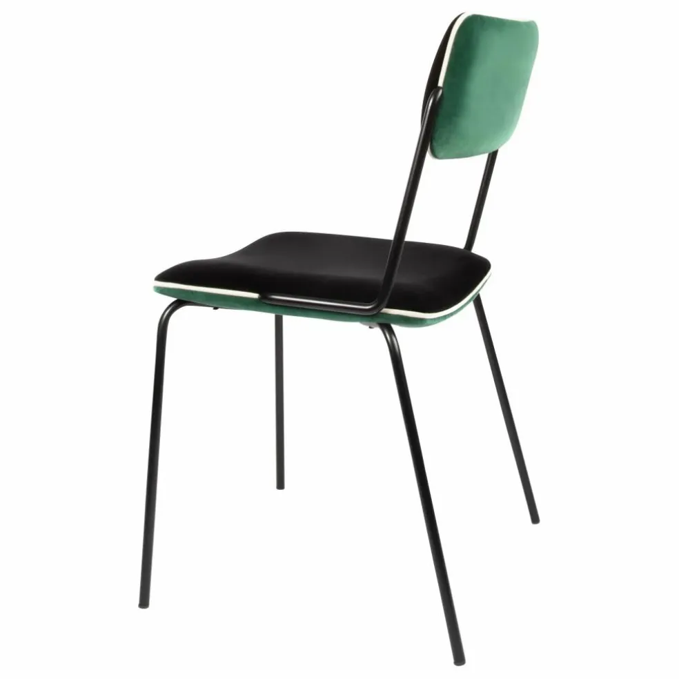 Chaise en velours Double-Jeu | Vert
