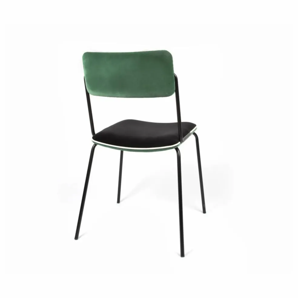 Chaise en velours Double-Jeu | Vert