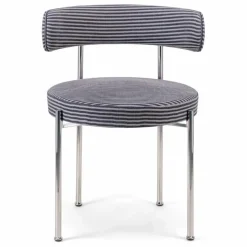 Chaise Libera en tissu rayé | Bleu nuit