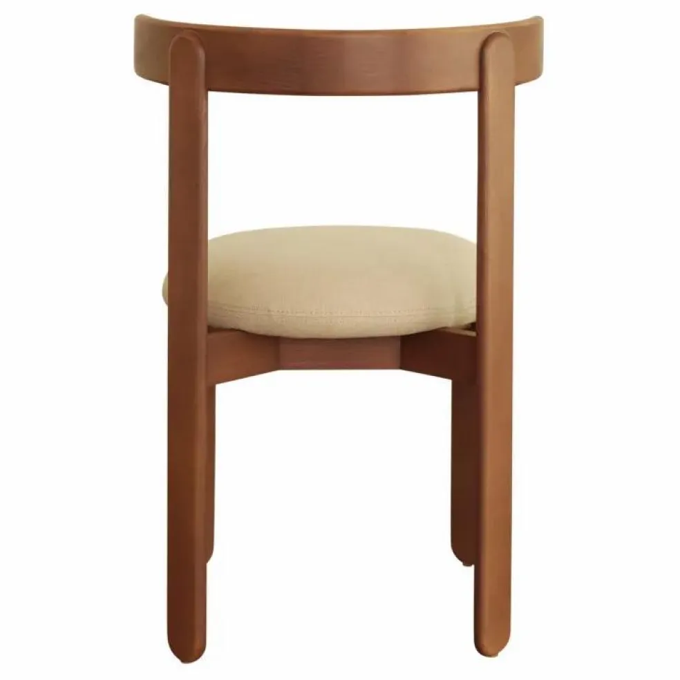 Chaise Lilas en bois, assise en lin | Blanc cassé