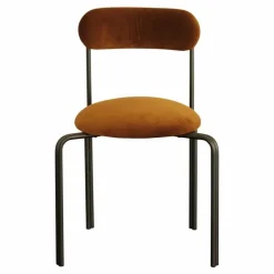 Chaise Lise, assise en velours | Ocre