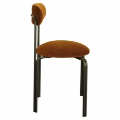 Chaise Lise, assise en velours | Ocre
