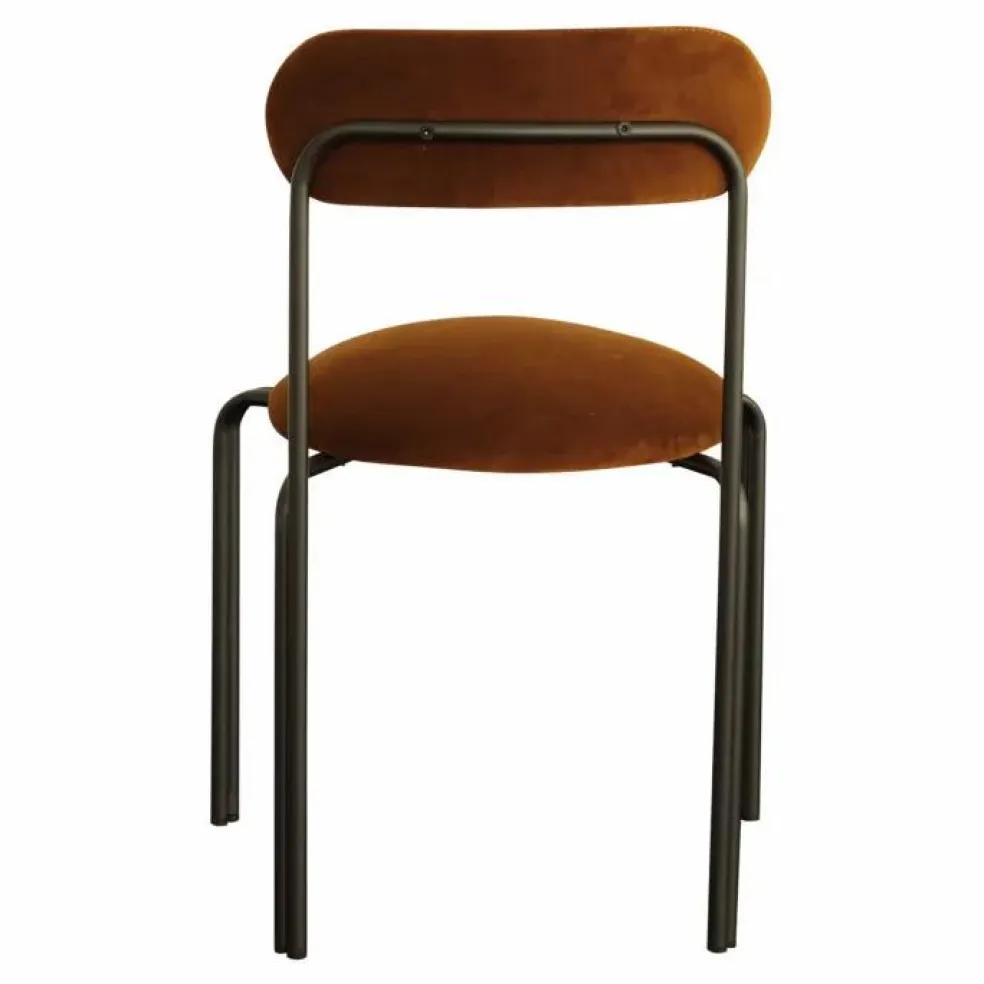 Chaise Lise, assise en velours | Ocre