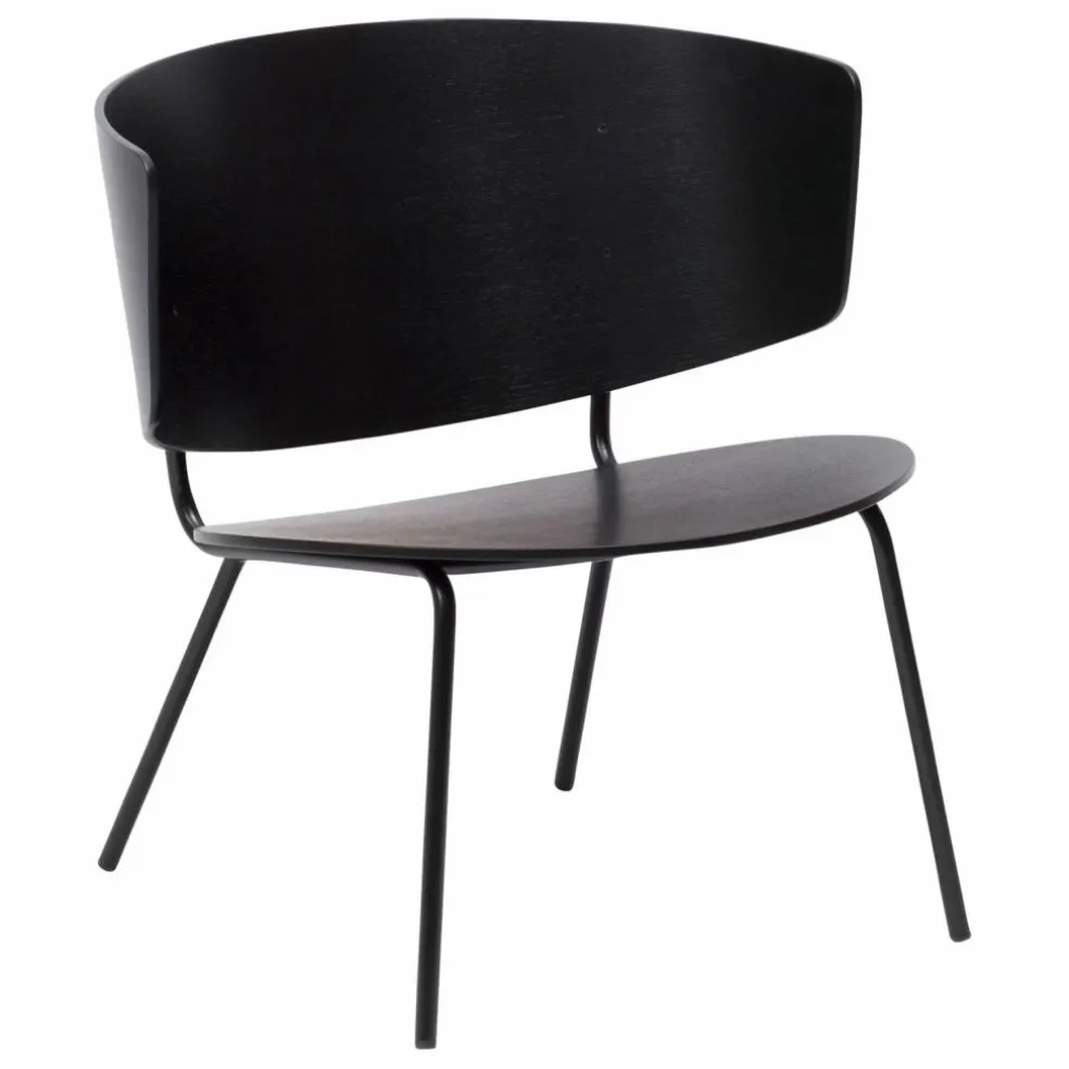 Chaise Lounge Herman en bois et métal | Noir