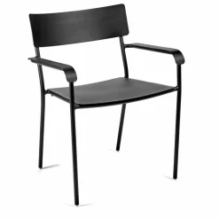 Chaise outdoor August avec accoudoirs | Noir