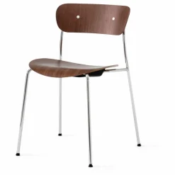 Chaise Pavilion AV1, piètement chromé - Lot de 2 | Noyer