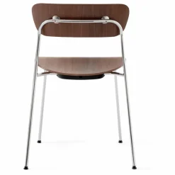 Chaise Pavilion AV1, piètement chromé - Lot de 2 | Noyer
