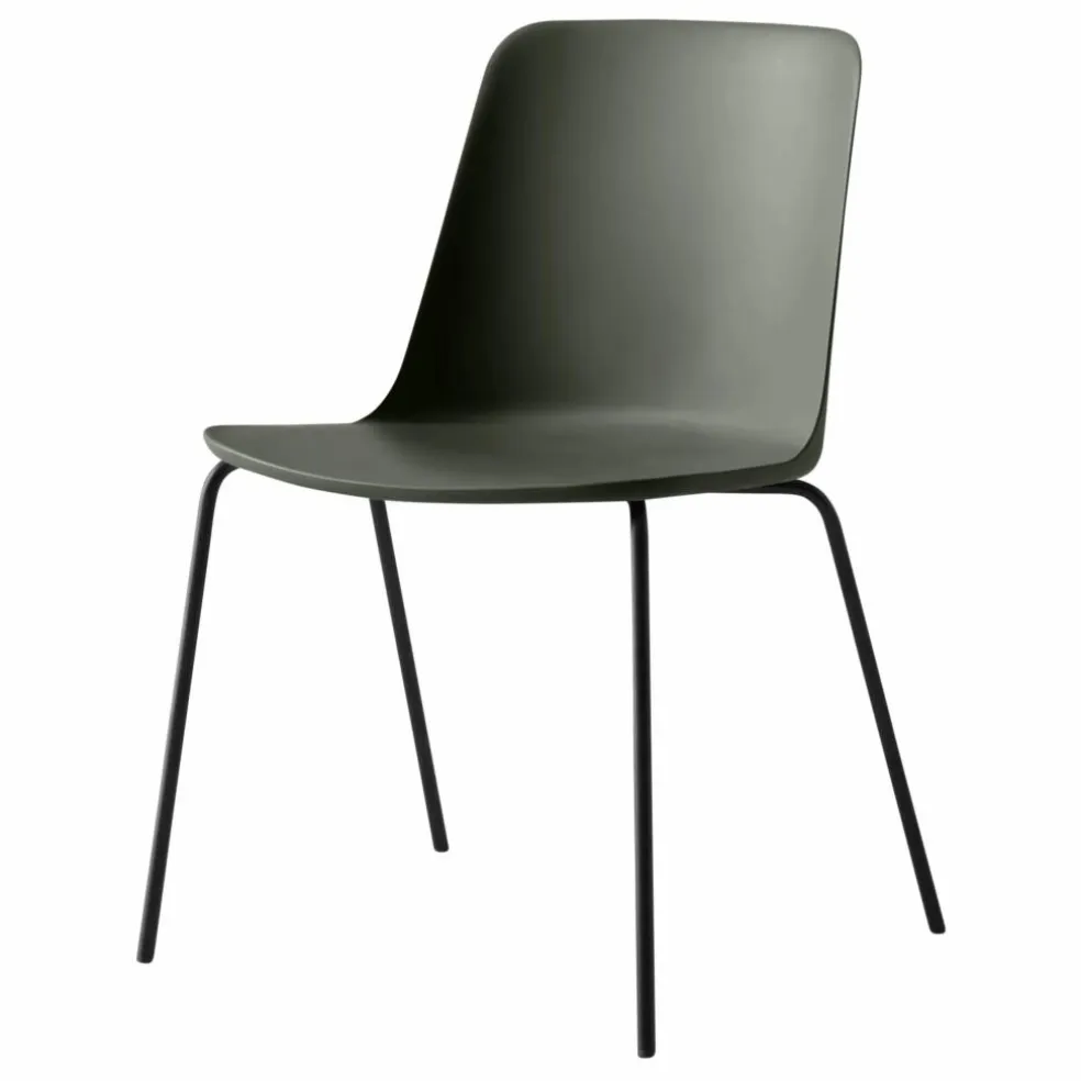 Chaise Rely HW65, piétement noir | Vert