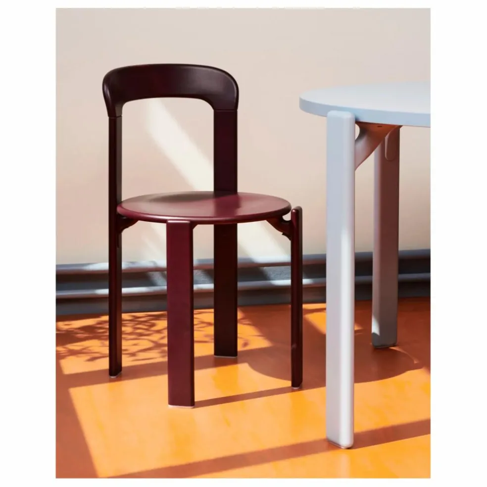 Chaise Rey en bois laqué - Bruno Rey | Aubergine