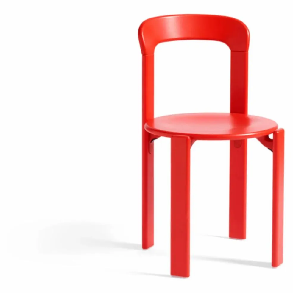 Chaise Rey en bois laqué - Bruno Rey | Rouge