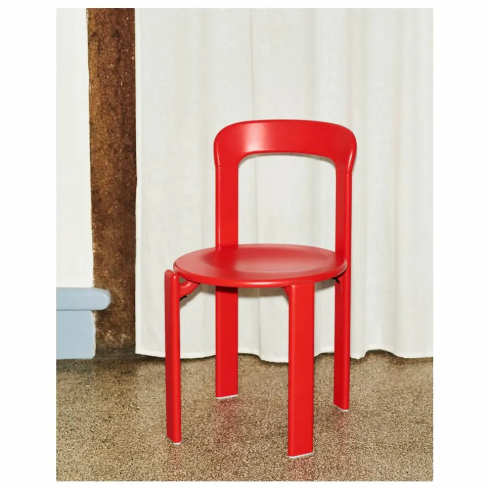 Chaise Rey en bois laqué - Bruno Rey | Rouge