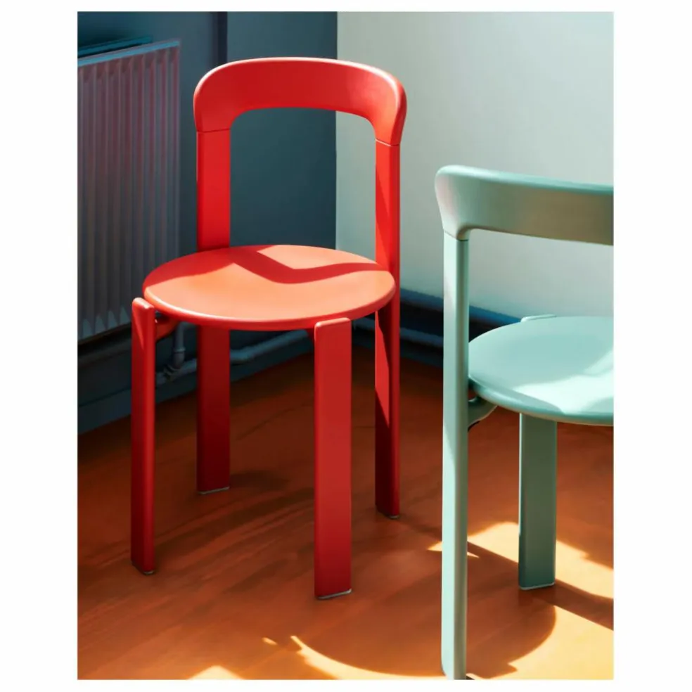 Chaise Rey en bois laqué - Bruno Rey | Rouge