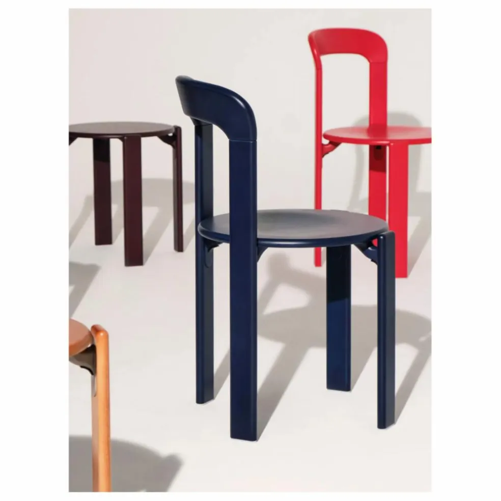 Chaise Rey en bois laqué - Bruno Rey | Rouge