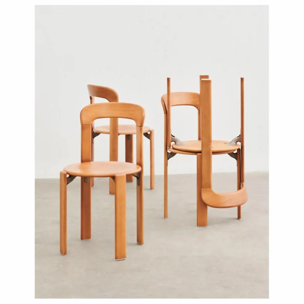 Chaise Rey en bois laqué - Bruno Rey | Orange