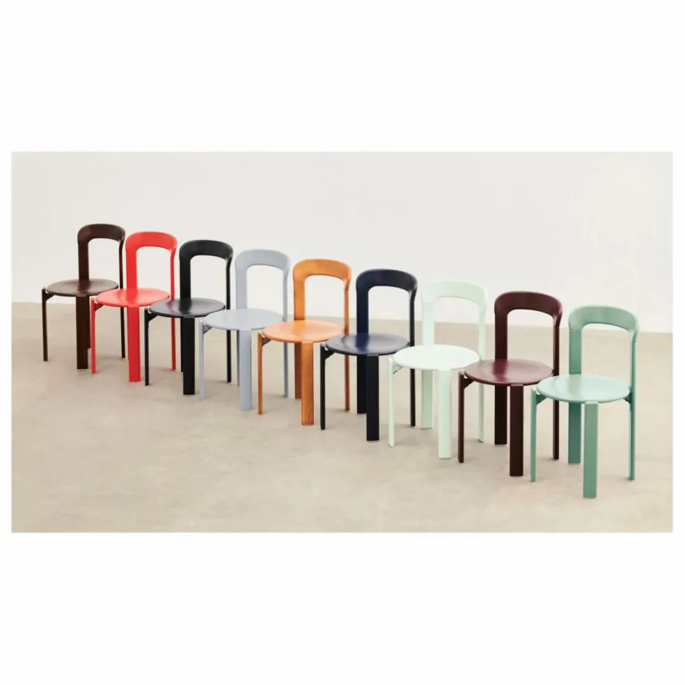 Chaise Rey en bois laqué - Bruno Rey | Marron