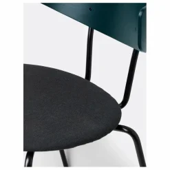 Chaise tapissée Herman en bois et métal | Vert foncé
