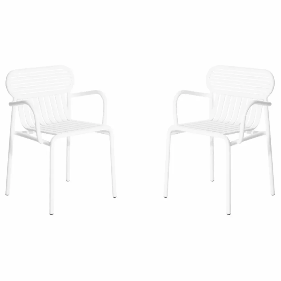 Chaise Week-end avec accoudoirs - Set de 2 | Blanc