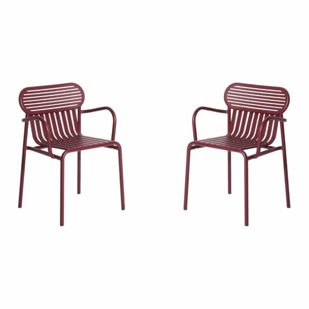 Chaise Week-end avec accoudoirs - Set de 2 | Bordeaux