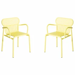 Chaise Week-end avec accoudoirs - Set de 2 | Jaune