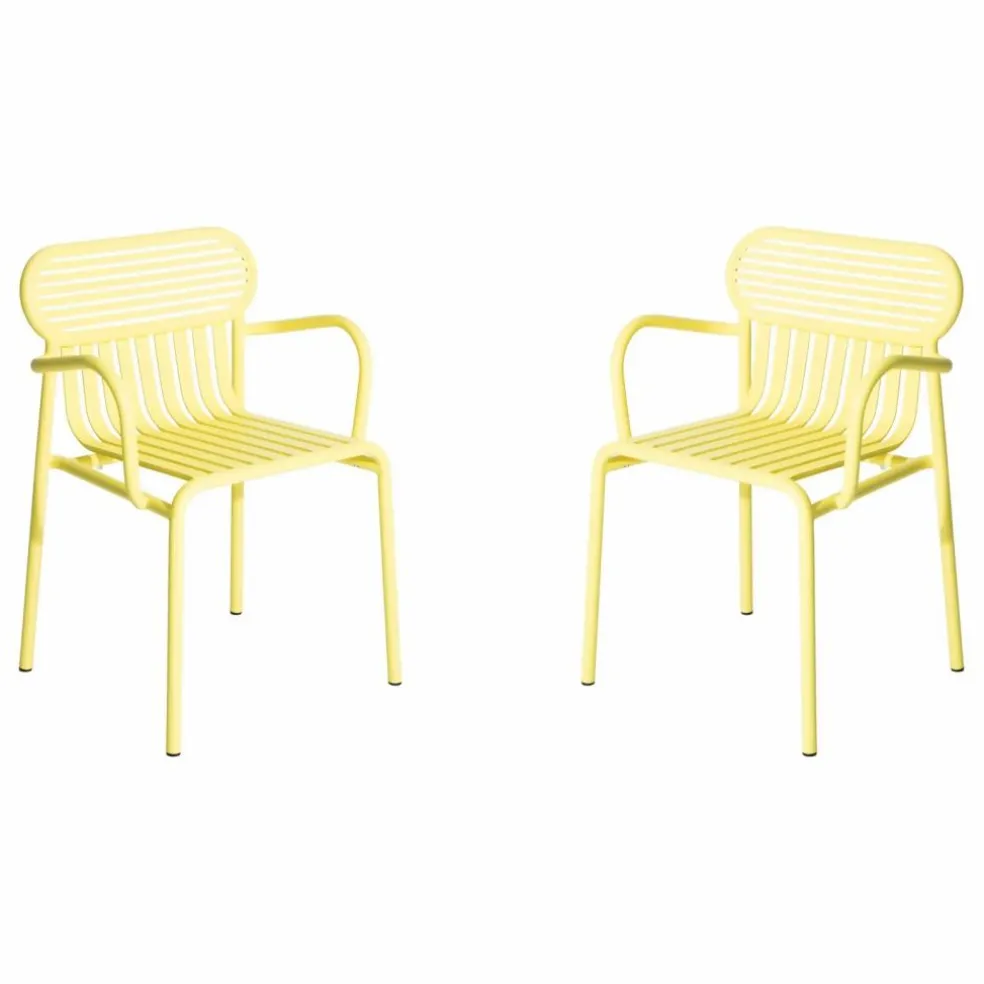 Chaise Week-end avec accoudoirs - Set de 2 | Jaune