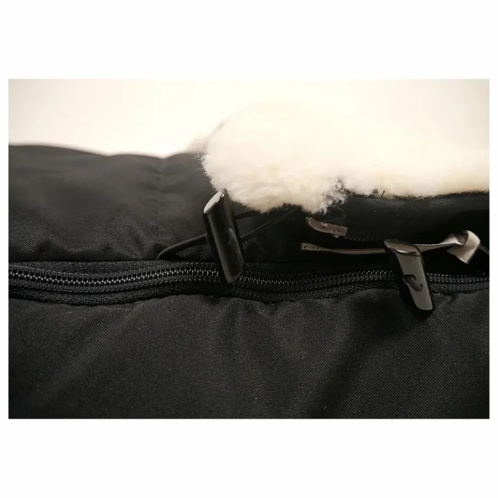 Chancelière en peau d'agneau blanche Premium | Noir