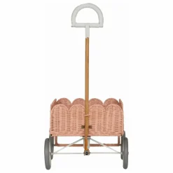 Chariot en rotin Petal | Rose pêche