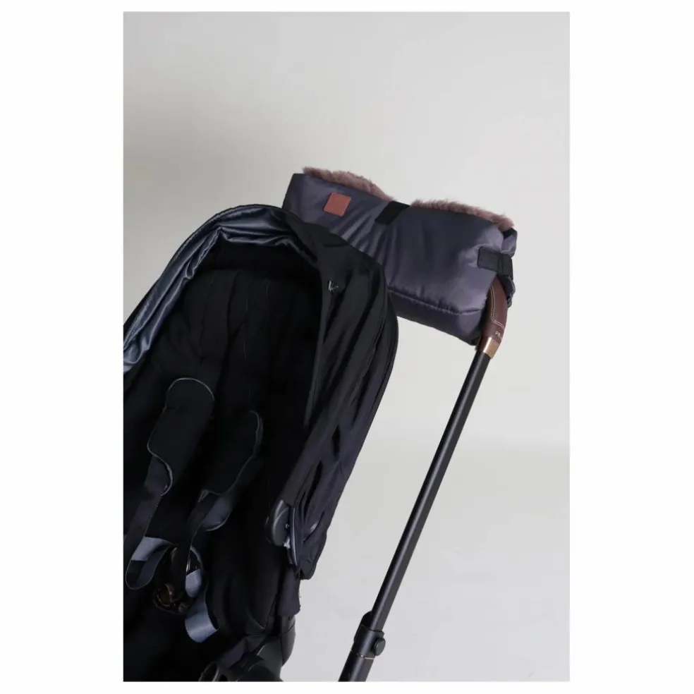 Chauffe-mains Muffy en peau d'agneau | Gris anthracite