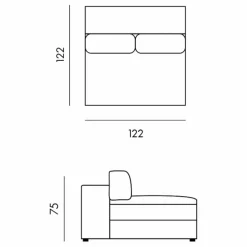 Chauffeuse 2 places Bellechasse en bouclette - 120 cm | Off-White