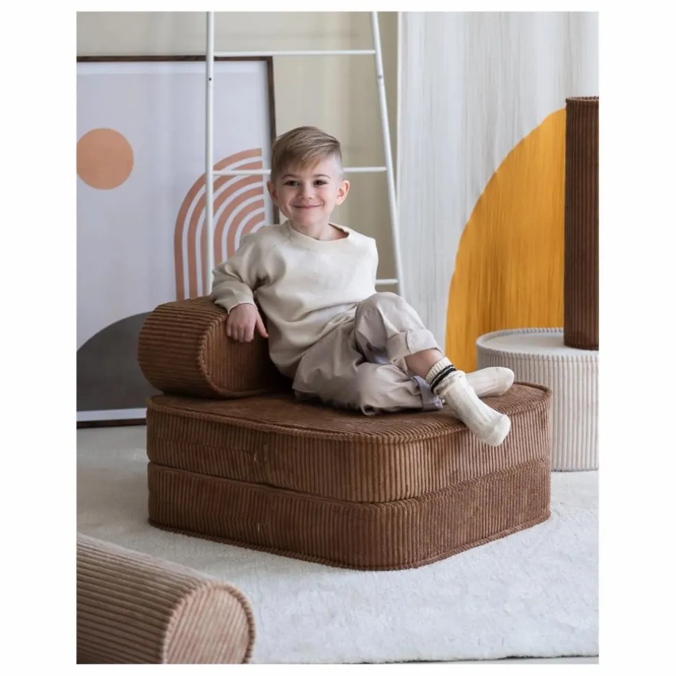 Chauffeuse en velours côtelé | Marron