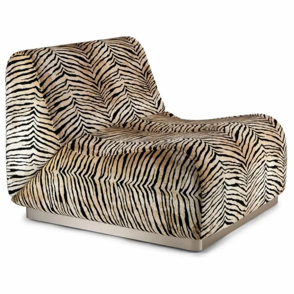 Chauffeuse modulable Rotondo en velours tigre | Tigre