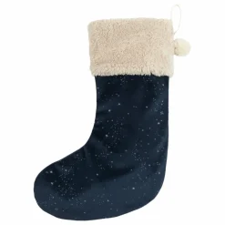 Chaussette de Noël en velours | Bleu nuit